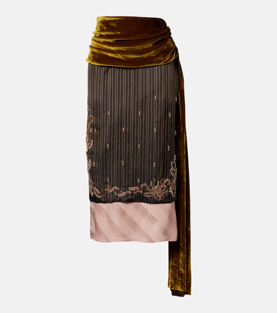 Dries Van Noten Midirock Aus Samt In Multi