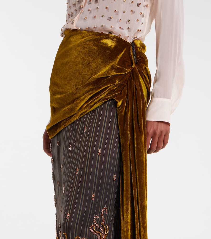 Dries Van Noten Midirock Aus Samt In Multi