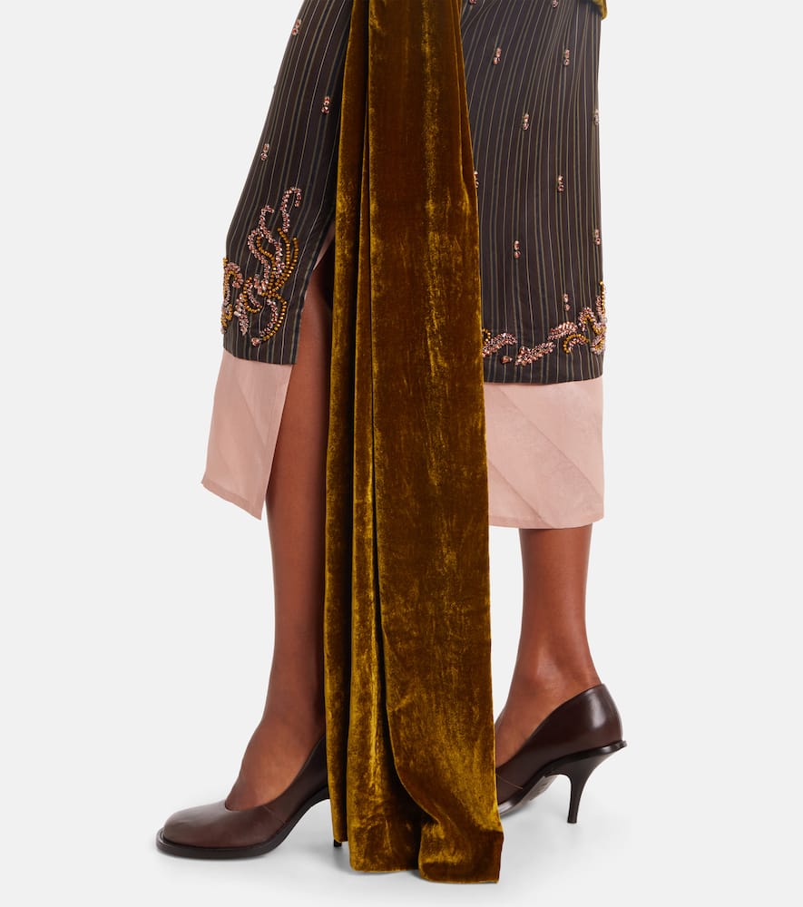 Dries Van Noten Midirock Aus Samt In Multi