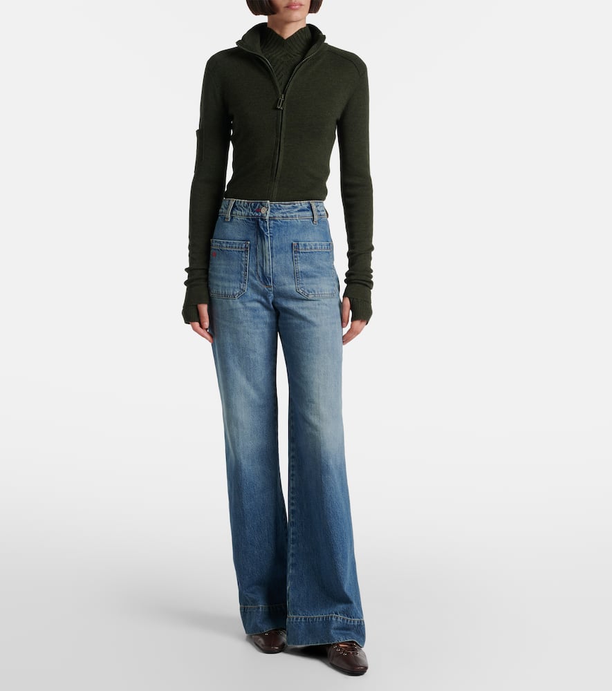 Victoria Beckham Alina High-rise Wide-leg Jeans In Blue