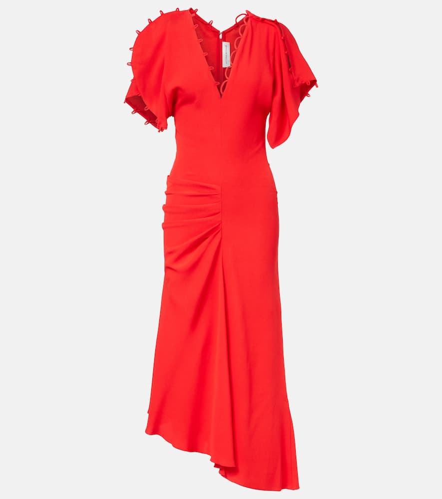 Victoria Beckham Asymmetric Draped Maxi Dress In Orange