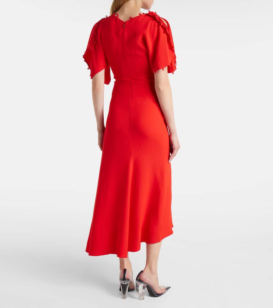 Victoria Beckham Asymmetric Draped Maxi Dress In Orange