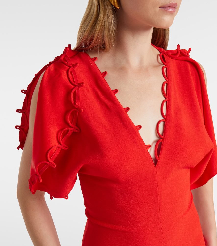 Victoria Beckham Asymmetric Draped Maxi Dress In Orange