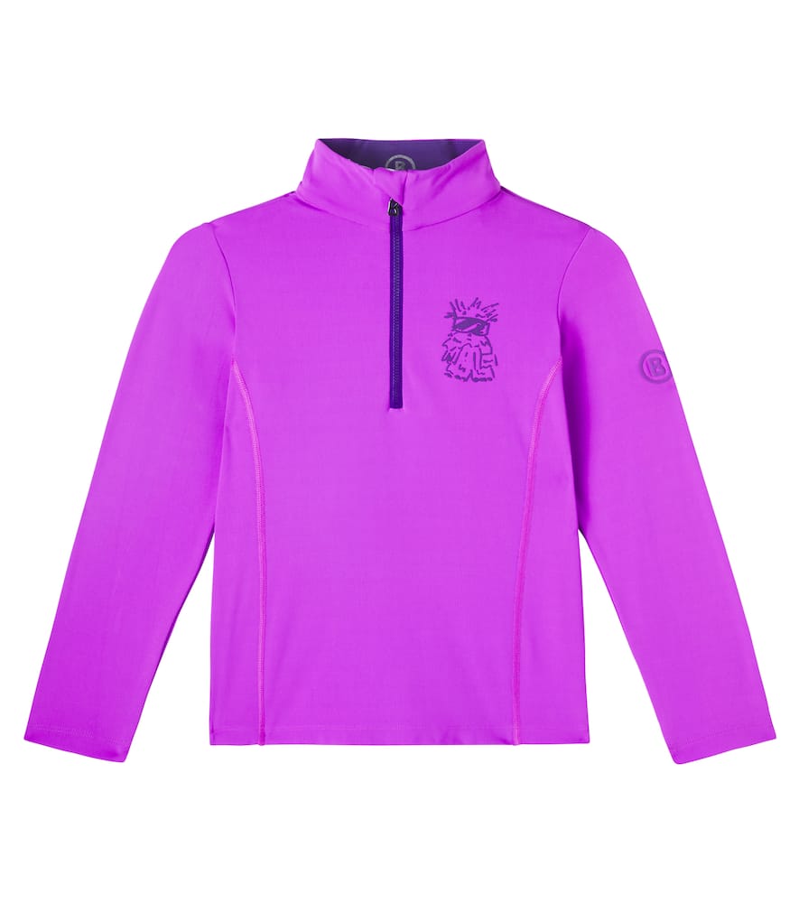 Bogner Ida Printed Half-zip Technical Top In Purple