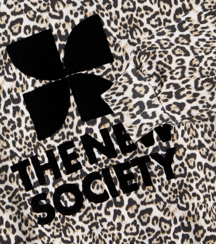 The New Society Leopard-print Logo Cotton Sweatshirt In Neutral