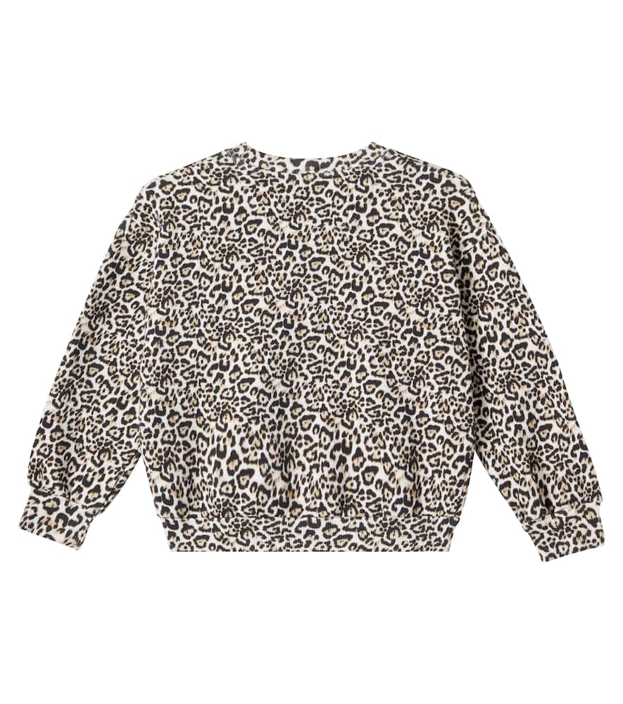The New Society Leopard-print Logo Cotton Sweatshirt In Neutral
