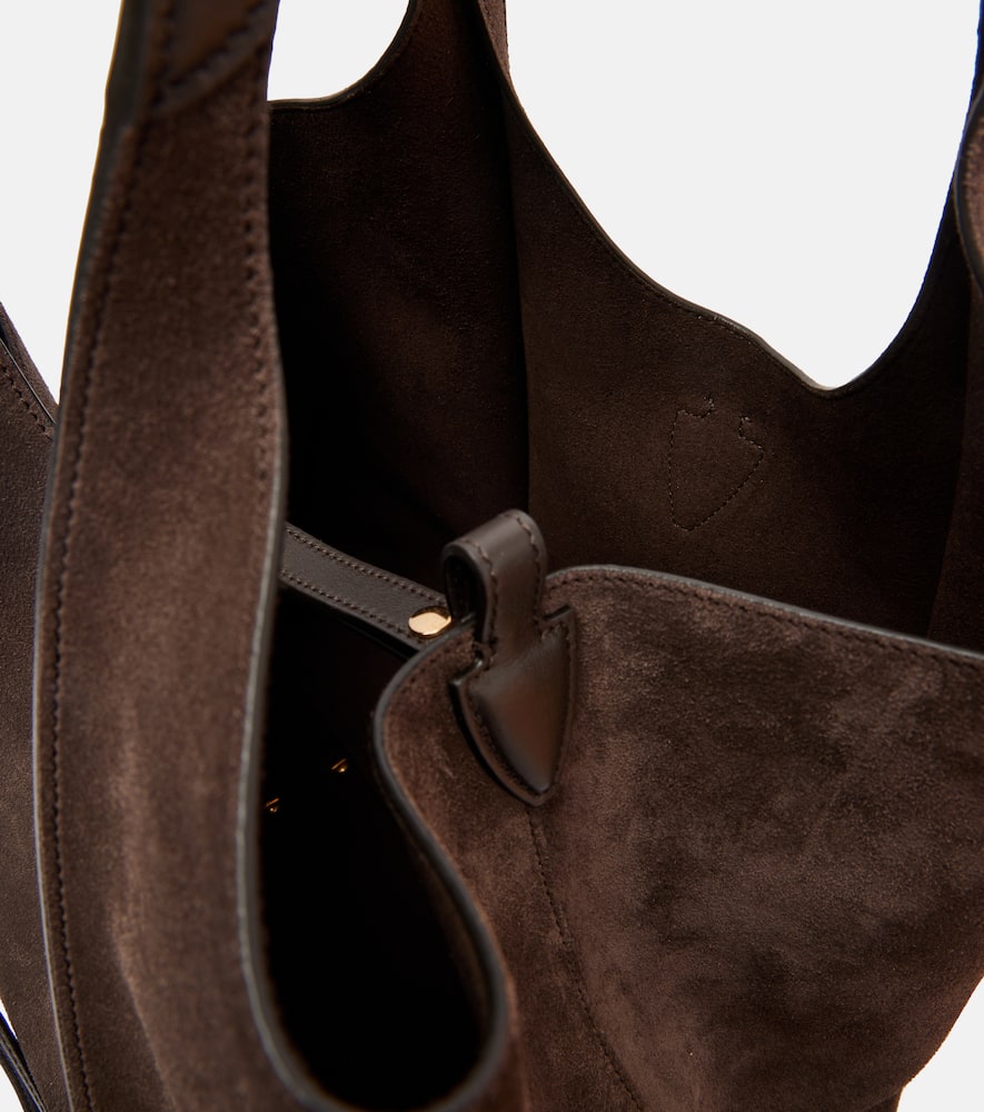 Tod's T Timeless Medium Suede Tote Bag In Brown