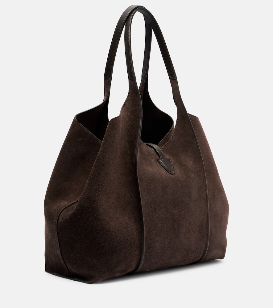 Tod's T Timeless Medium Suede Tote Bag In Brown