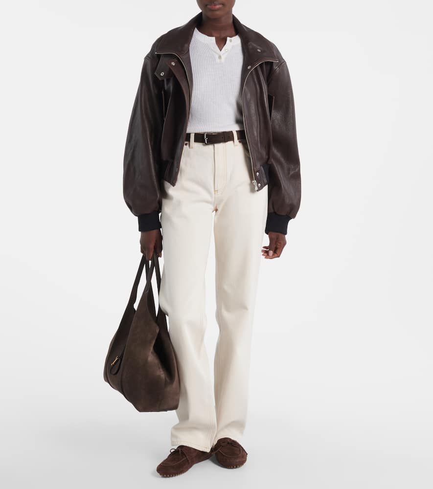 Tod's T Timeless Medium Suede Tote Bag In Brown