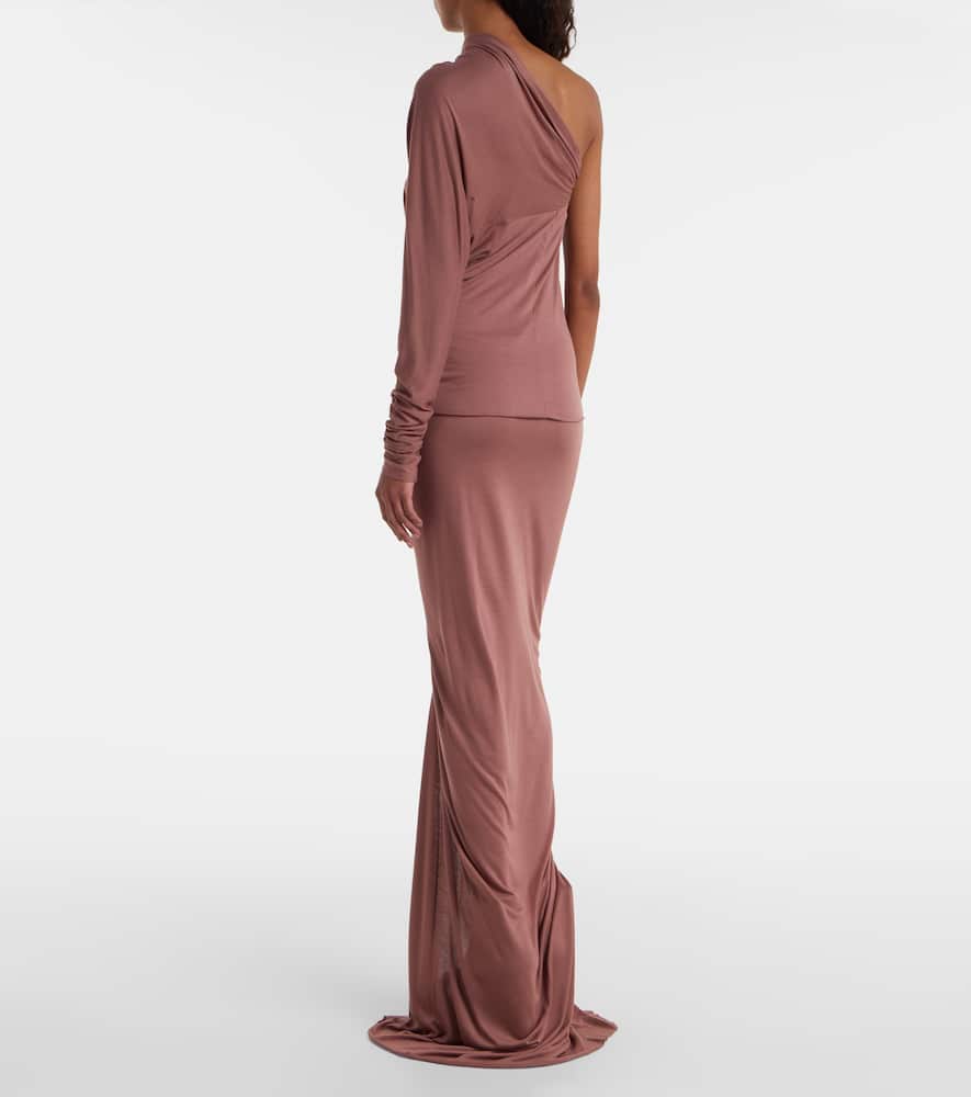 Rick Owens Diana One-shoulder Jersey Top In Brown