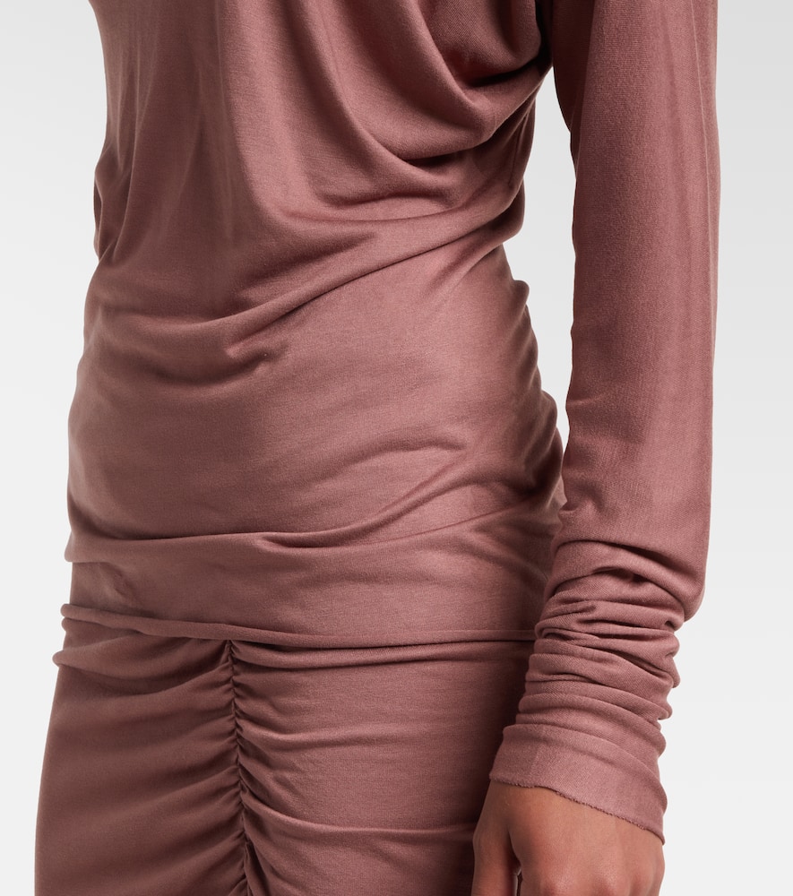 Rick Owens Diana One-shoulder Jersey Top In Brown
