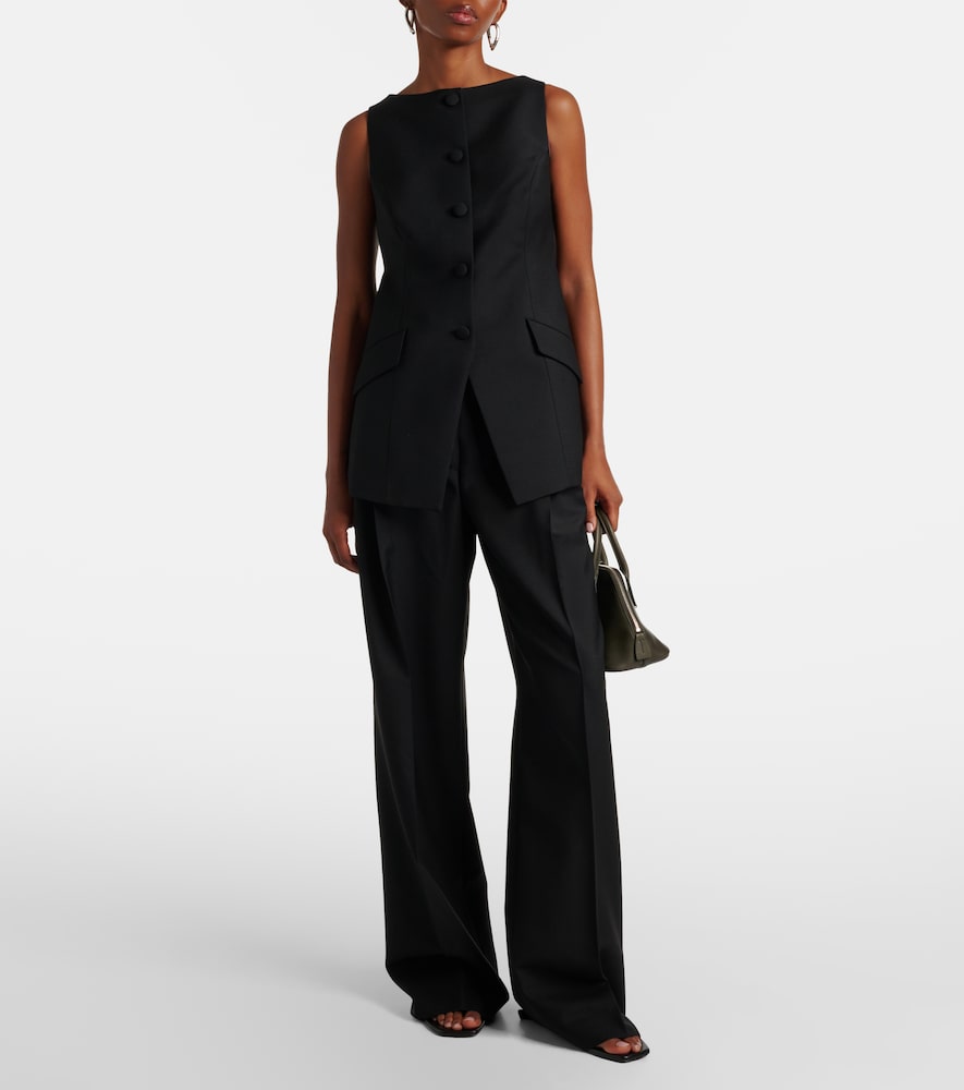  Rohe Róhe Weite Mid-rise-hose Aus Wolle Und Mohair 