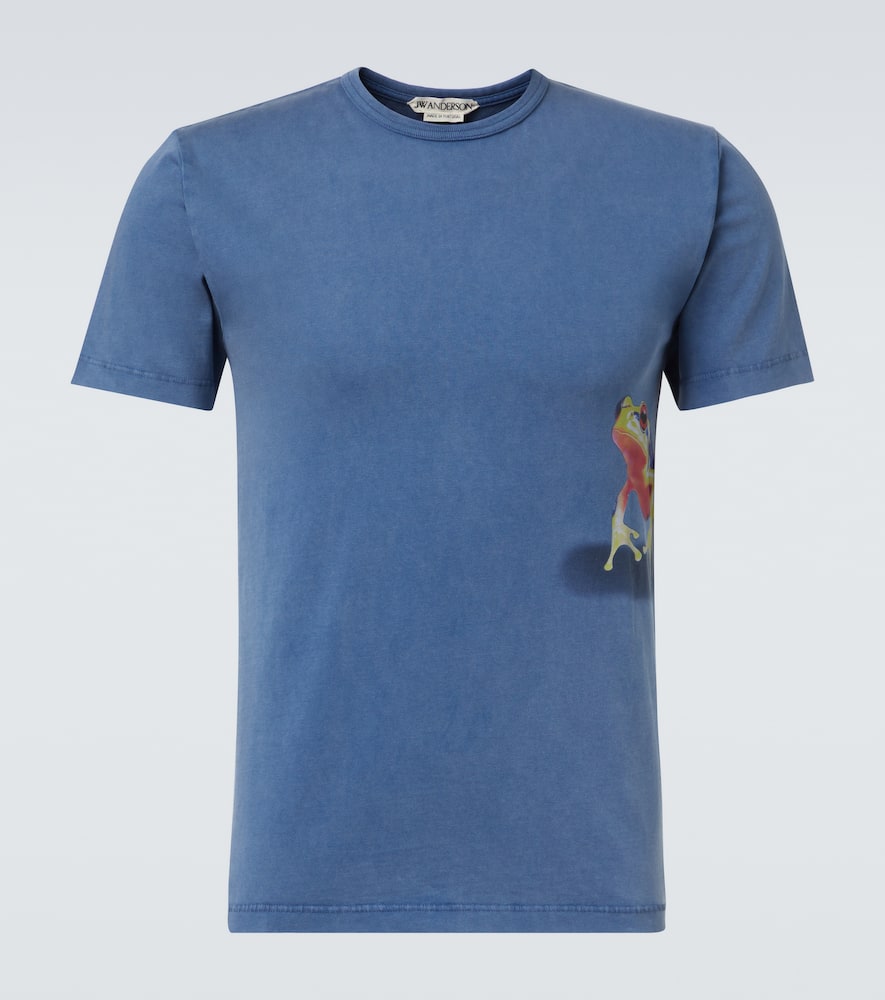 Jw Anderson Printed Cotton Jersey T-shirt In Blue
