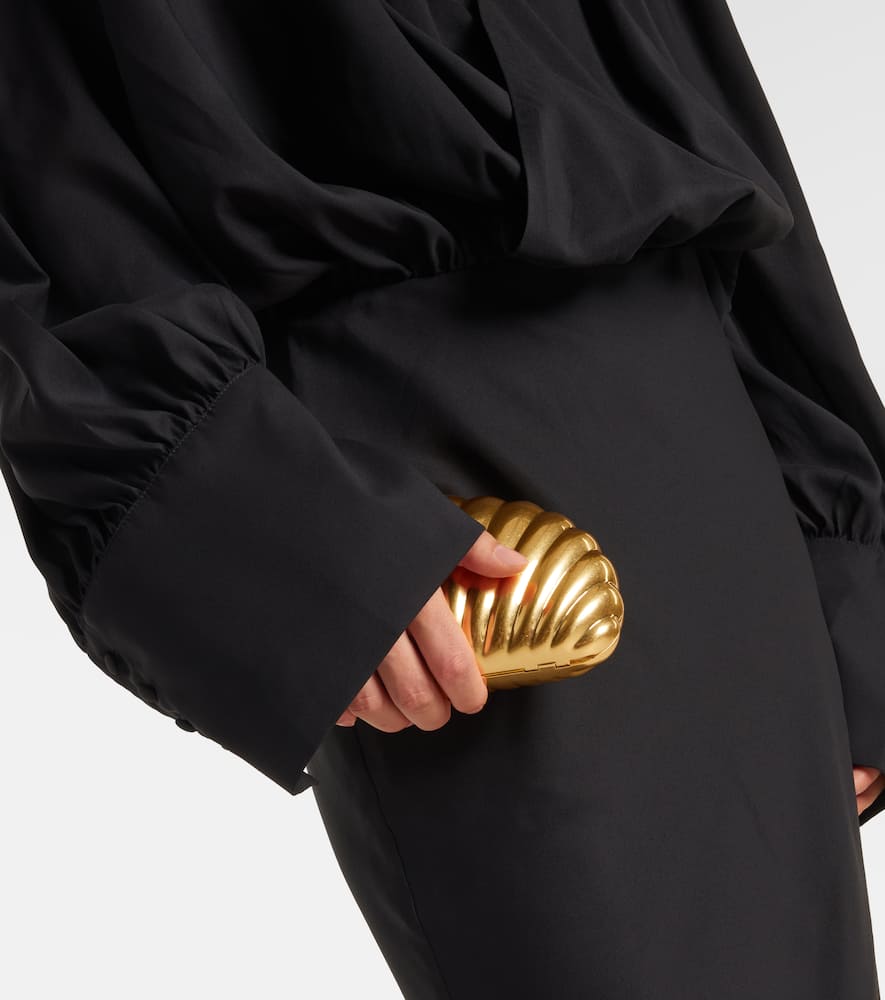 Rotate Birger Christensen Savannah Scarf-detail Chiffon Gown In Black