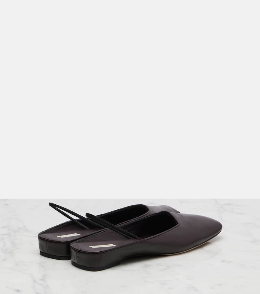 Calvin Klein Kate Leather Slingback Flats In Black