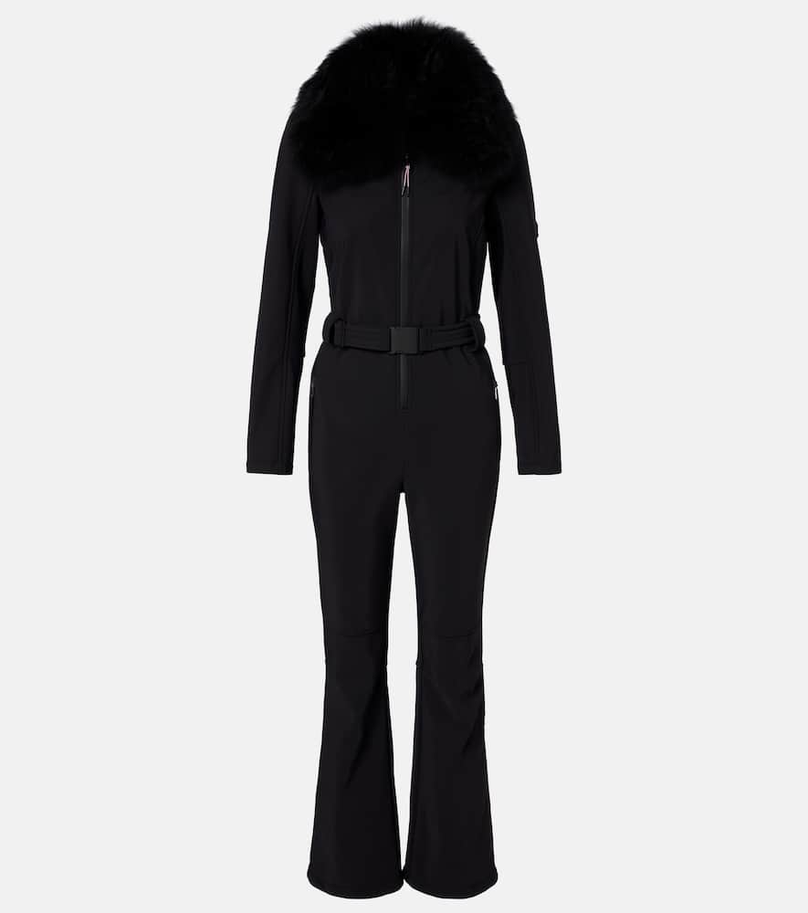 Yves Salomon Shearling-trimmed Belted Ski Suit In Black