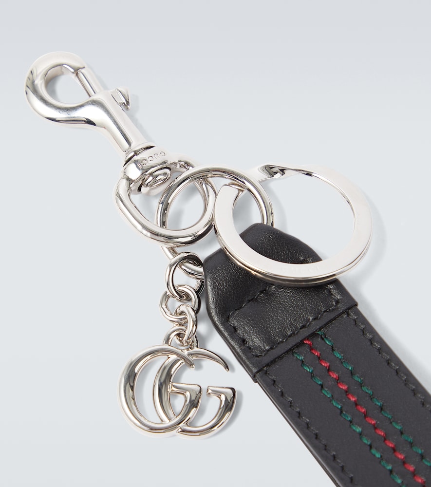  Gucci Gucci Schlüsselanhänger Double g Aus Leder 