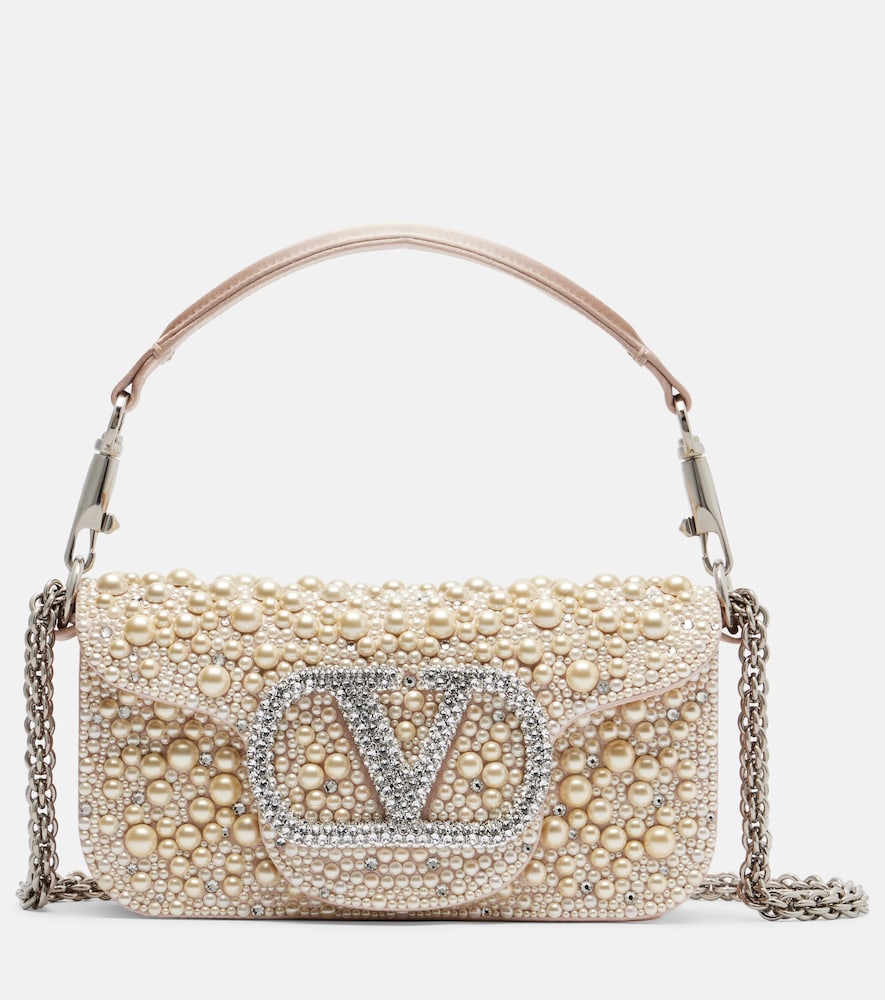 Valentino Garavani Locò Small embellished satin shoulder bag