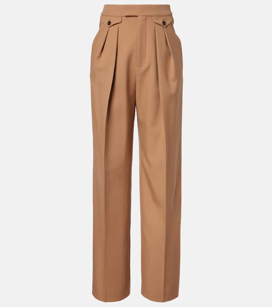 Chloé High-rise Wool Wide-leg Pants In Brown
