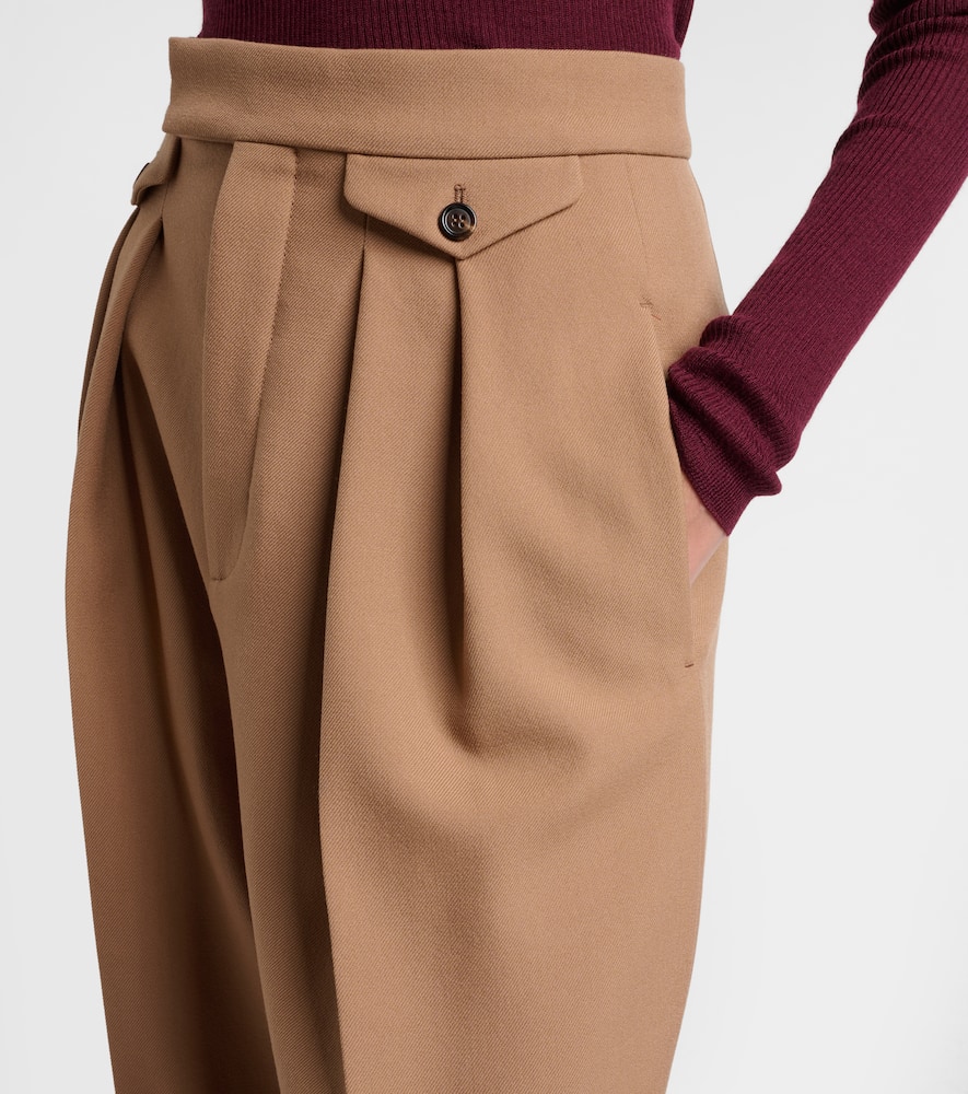 Chloé High-rise Wool Wide-leg Pants In Brown