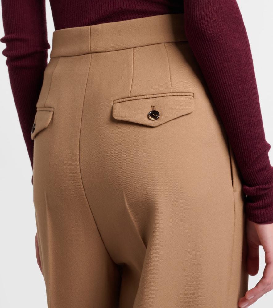 Chloé High-rise Wool Wide-leg Pants In Brown