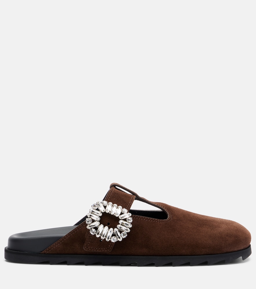  Roger Vivier Roger Vivier Slidy Viv' Suede Mules 