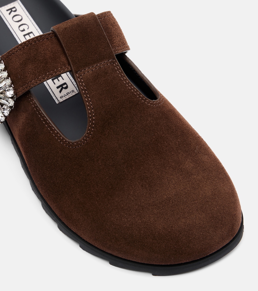 Roger Vivier Roger Vivier Slidy Viv' Suede Mules 