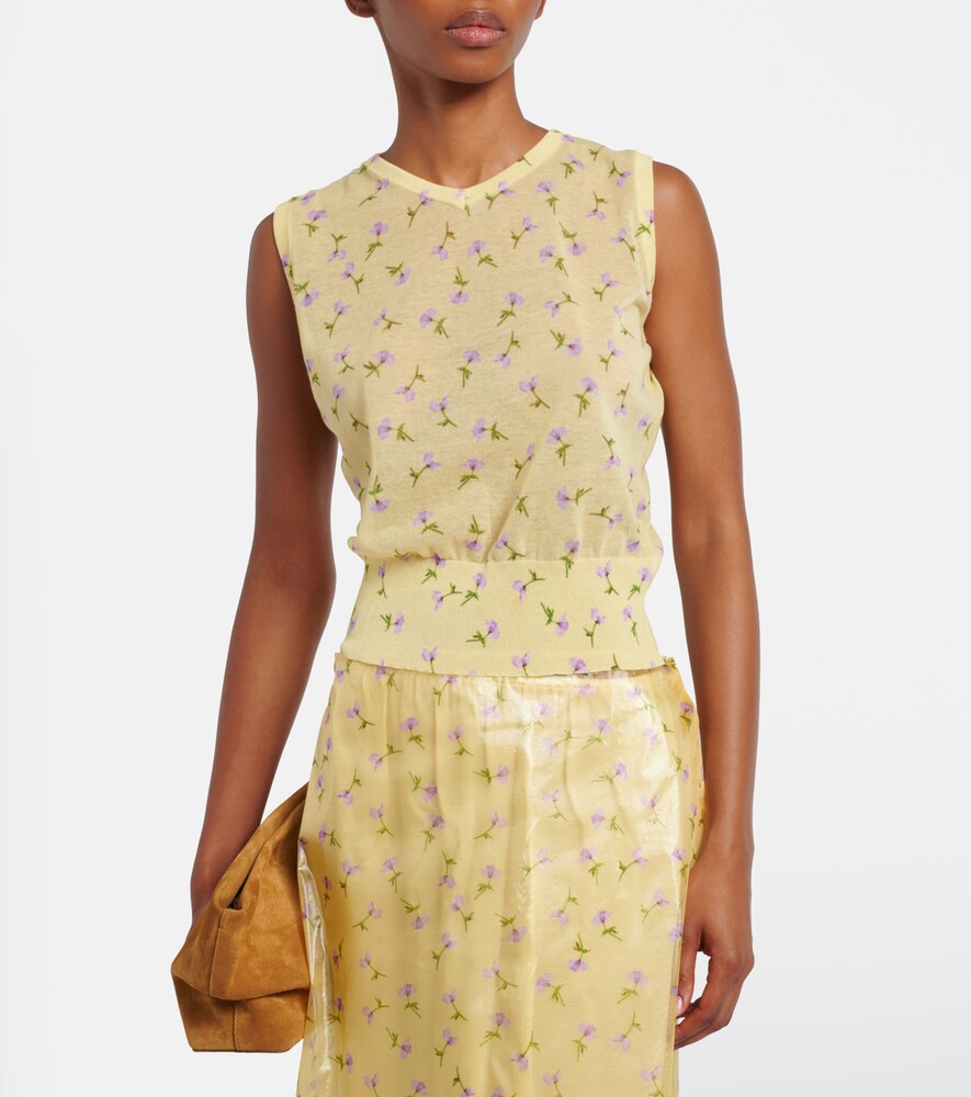  Jil Sander Jil Sander Floral Cotton-blend Top 