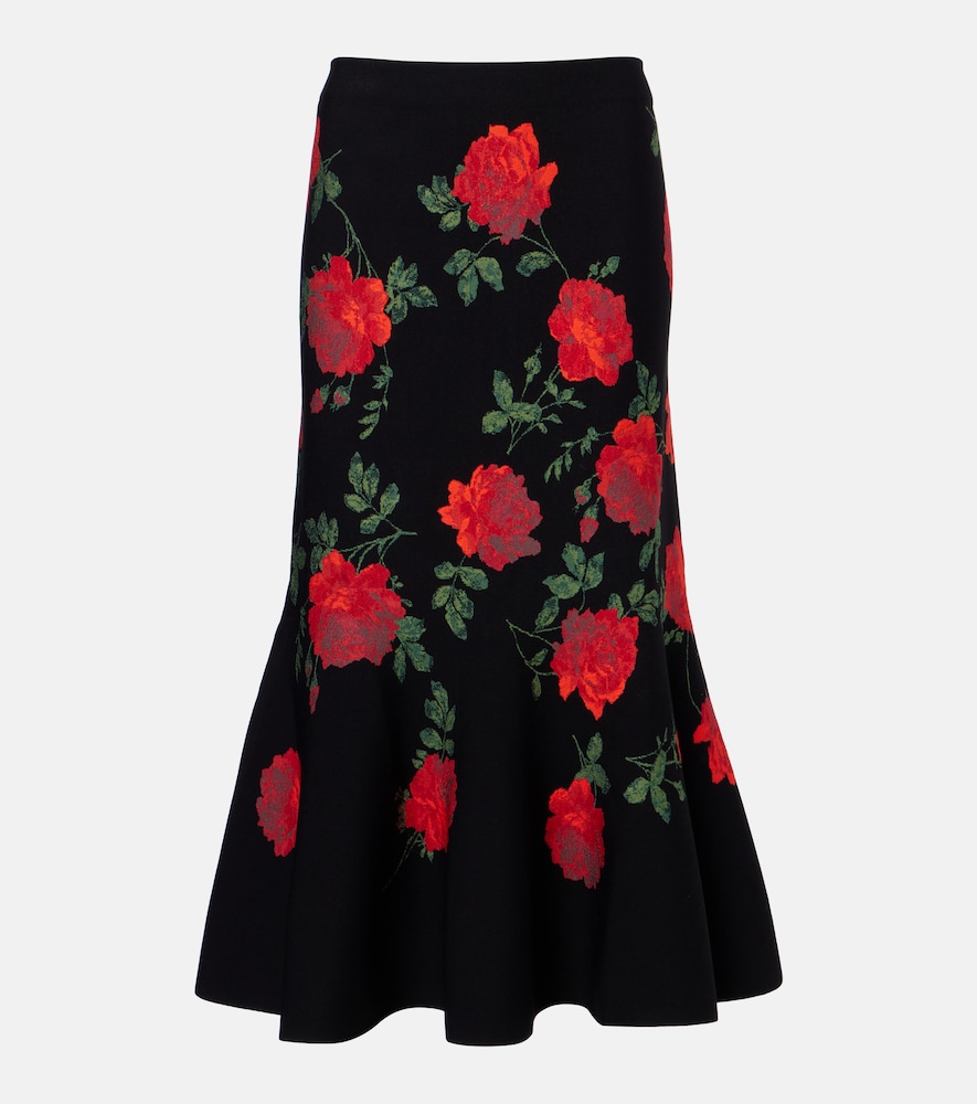 Carolina Herrera Floral jacquard midi skirt