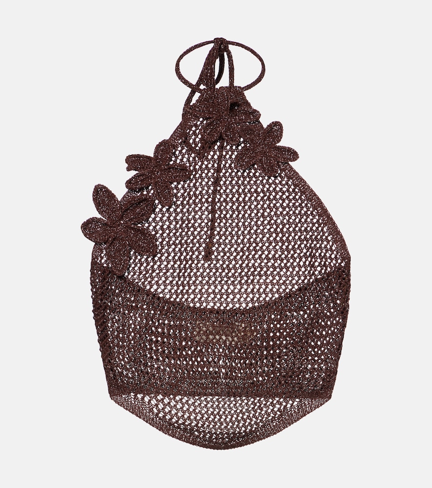 Top Cori in maglia traforata di lamÃ©