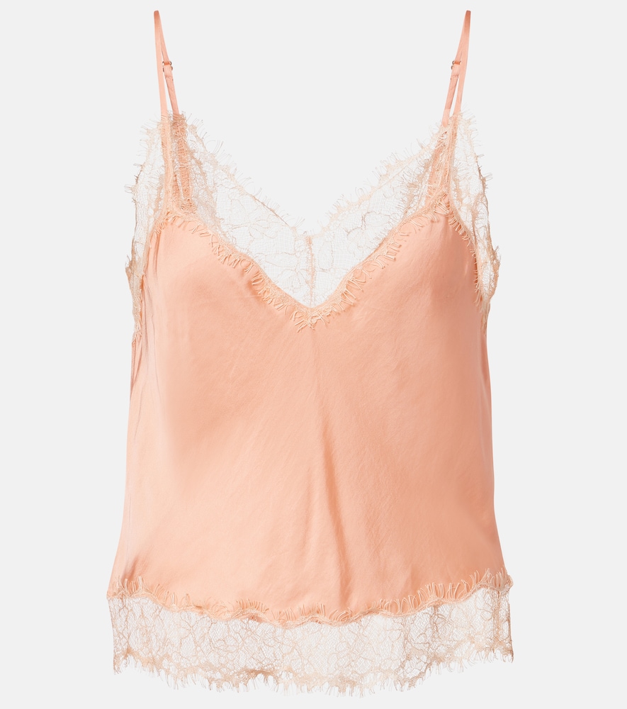 Poupette St Barth Zely lace-trimmed satin camisole