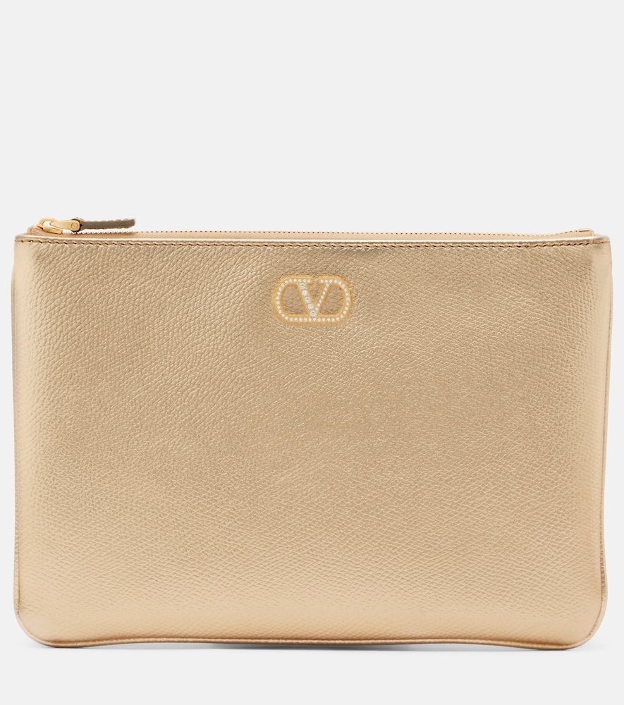 Valentino Garavani Women's Gold Vlogo Signature Small Embellished Pouch - Mytheresa