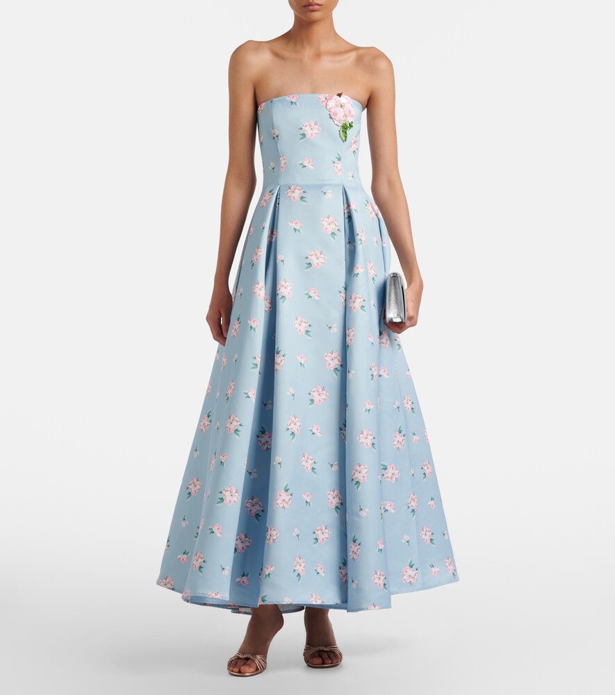 Leo Lin Nora floral bustier gown