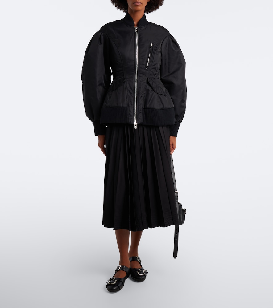 Padded Satin Bomber Jacket
