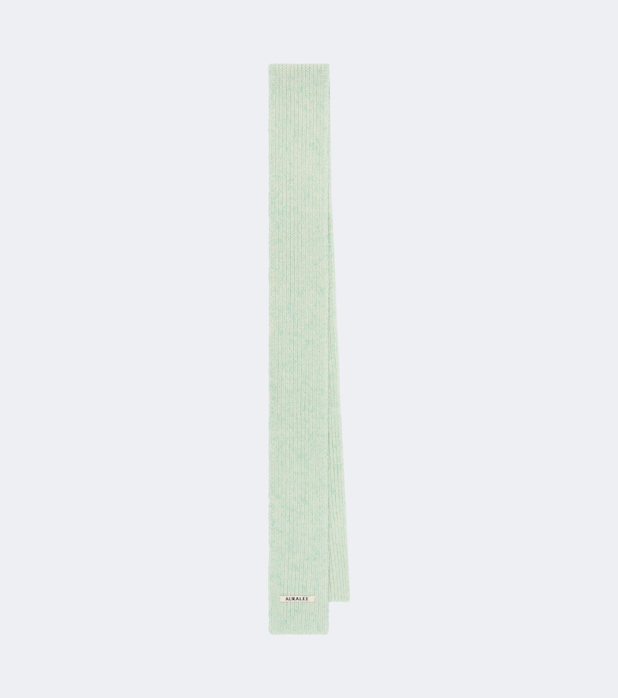 Auralee Ribbed-knit Cashmere Scarf In Mix Mint