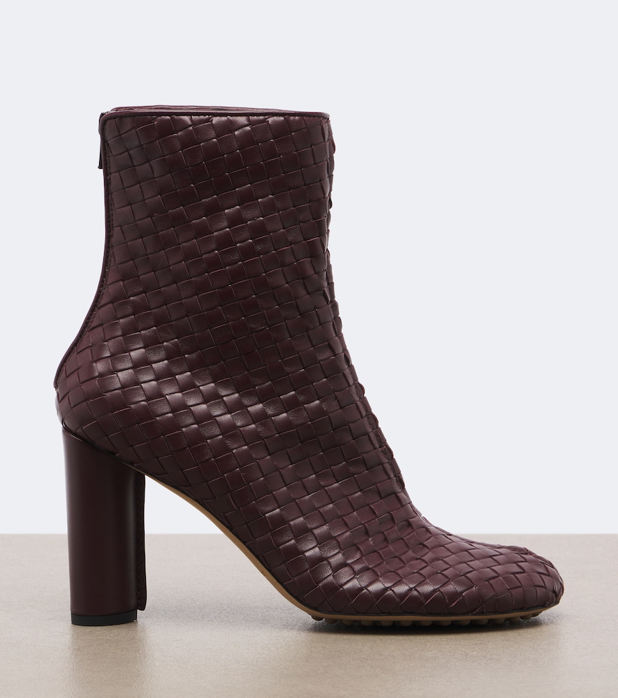 Cherry Intrecciato Ankle Boots