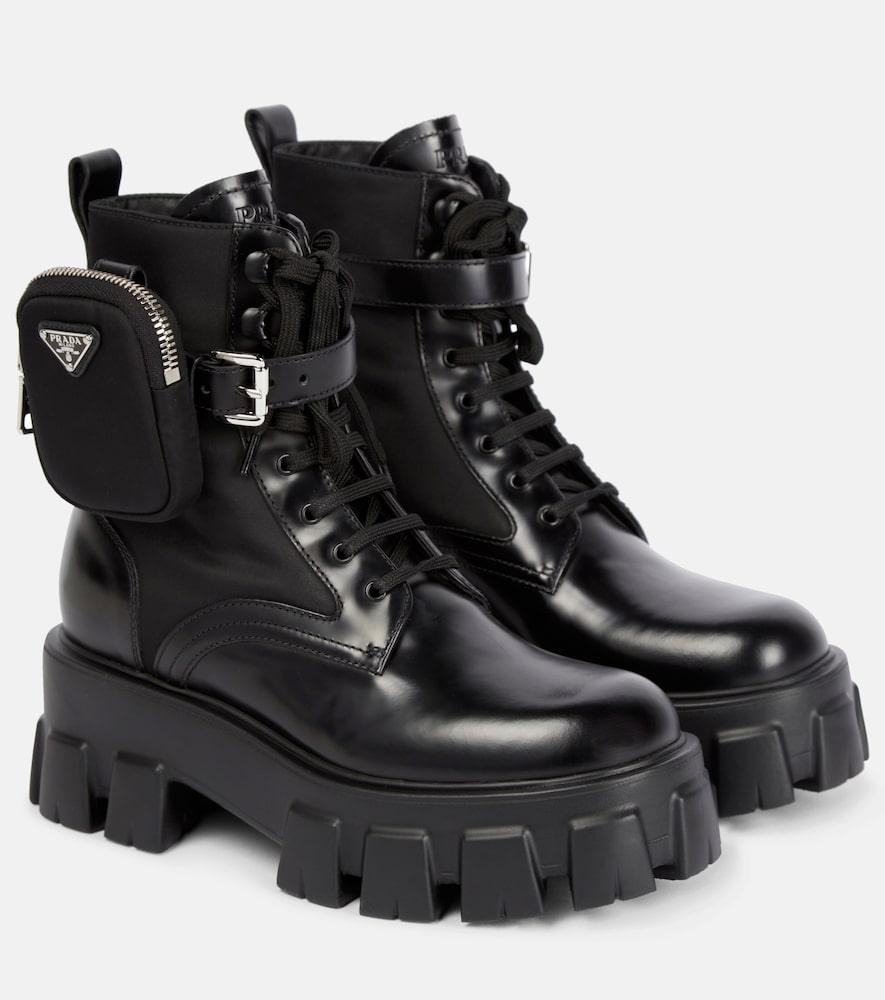 Prada Monolith leather ankle boots
