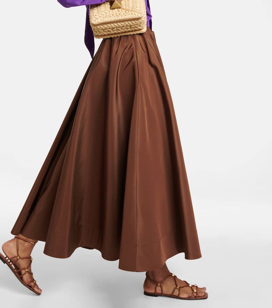 Valentino Pleated silk midi skirt