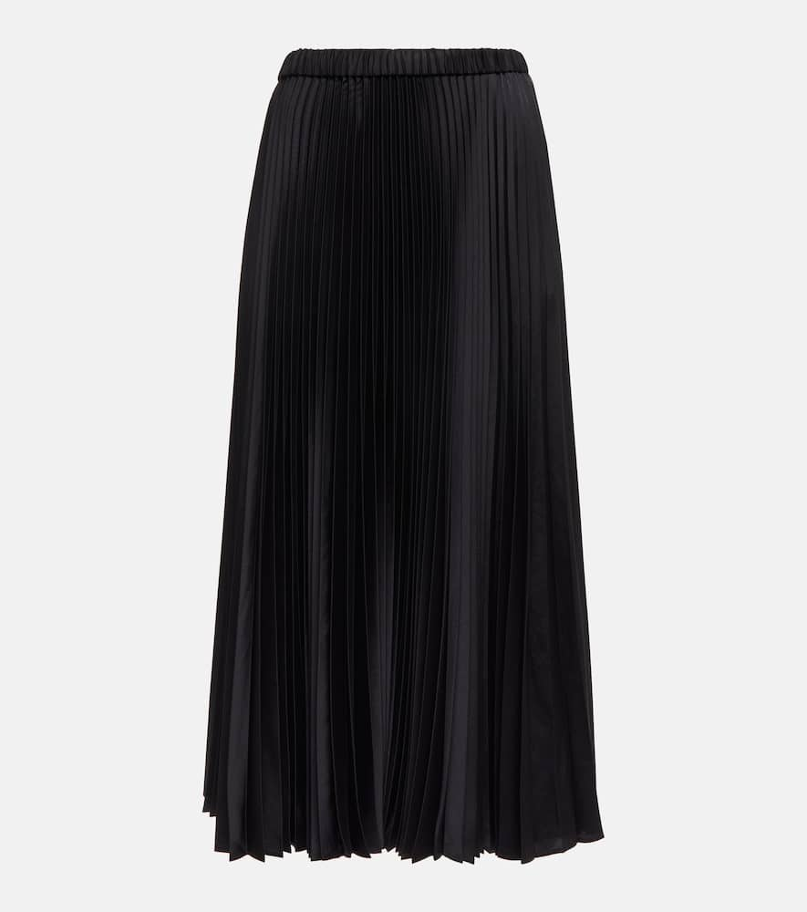 Shop Jil Sander Pleated Midi Skirt In Black