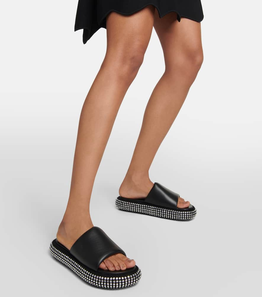 Shop Jw Anderson Embellished Leather Platform Sandals In Black