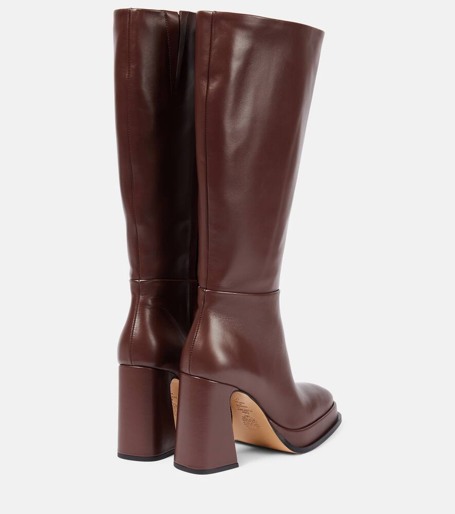 Shop Souliers Martinez Begonia Leather Knee-high Boots In Brown