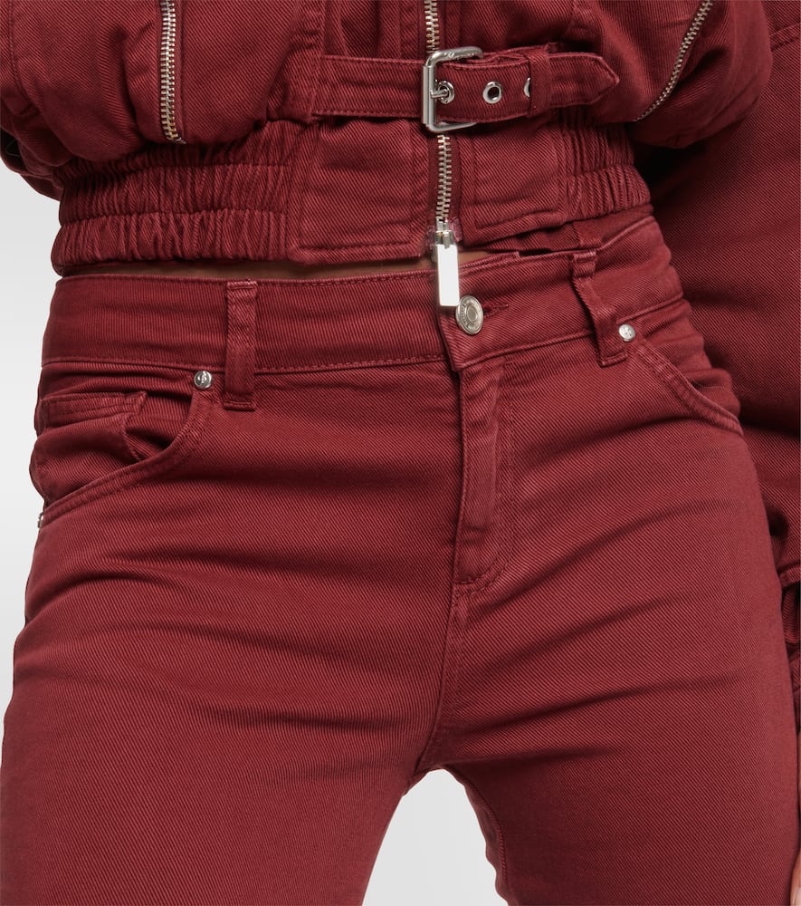 Shop Blumarine Cutout Mid-rise Boyfriend Jeans In Red