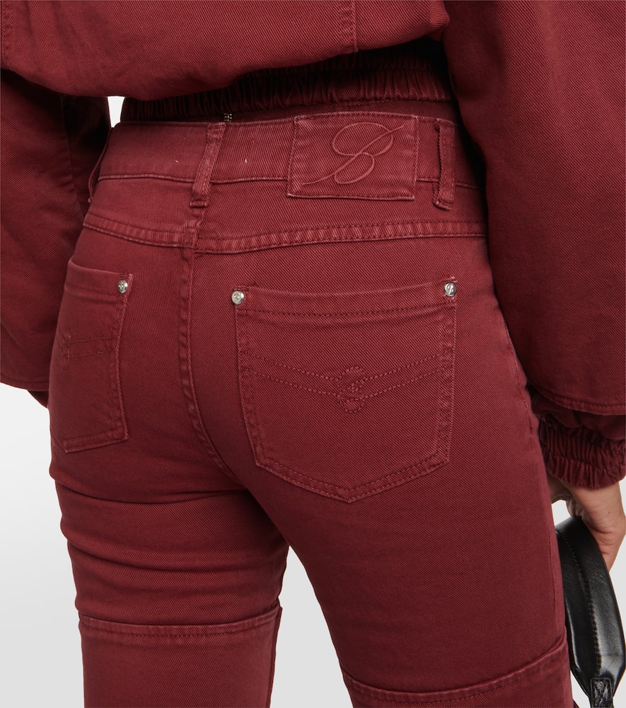 Shop Blumarine Cutout Mid-rise Boyfriend Jeans In Red