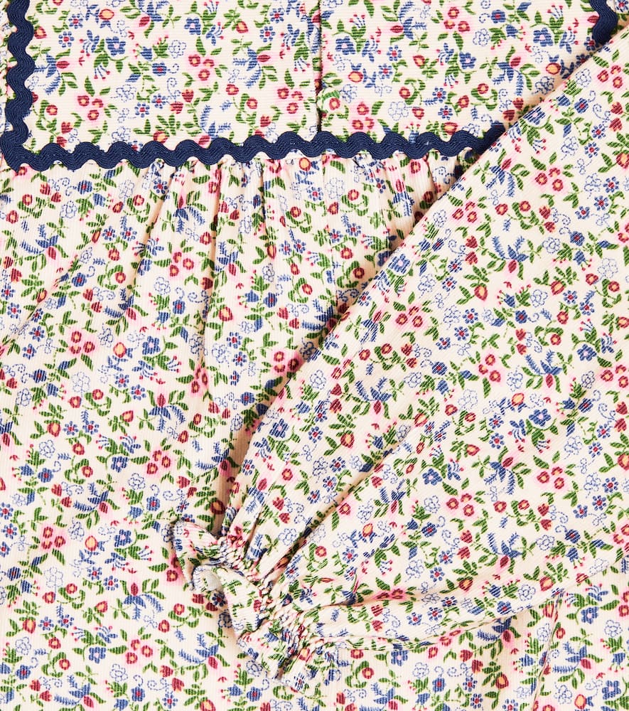 The New Society Seraphina Floral Corduroy Dress In Multicoloured