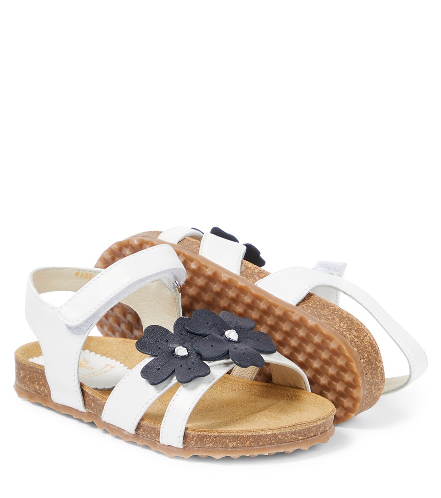  Il Gufo Il Gufo Floral-appliquã© Leather Sandals 
