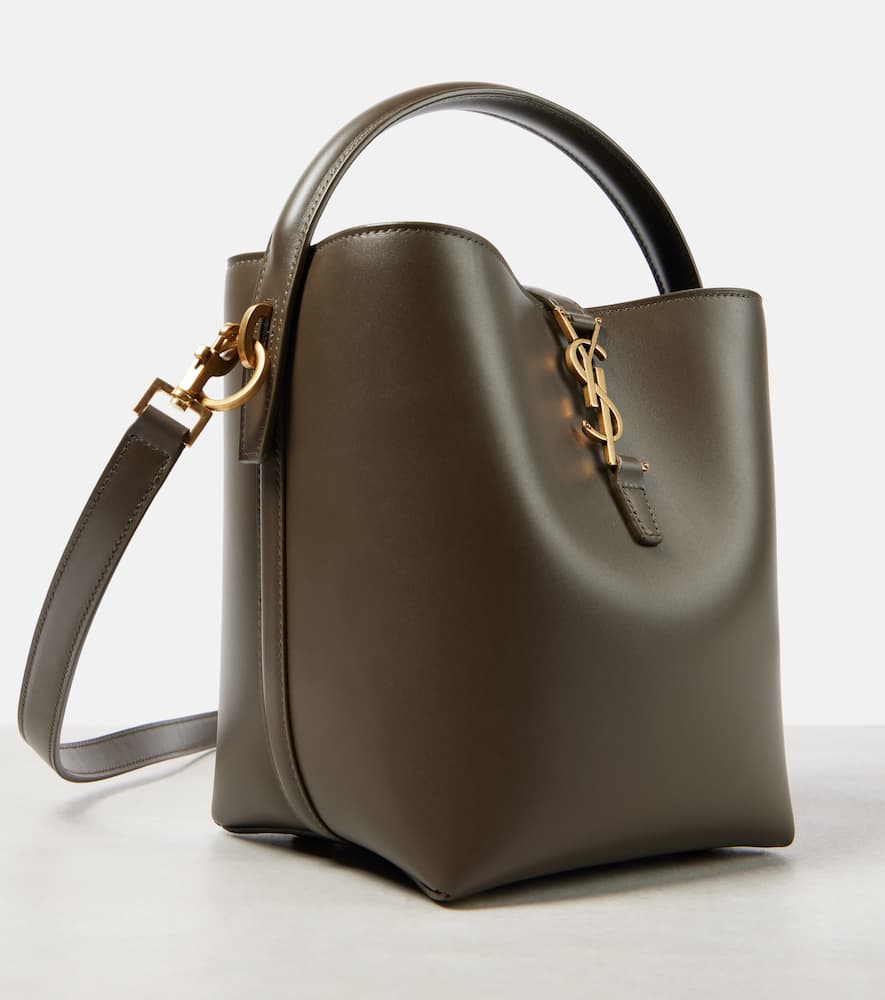 Saint Laurent Le 37 Leather Bucket Bag In Deep Musk