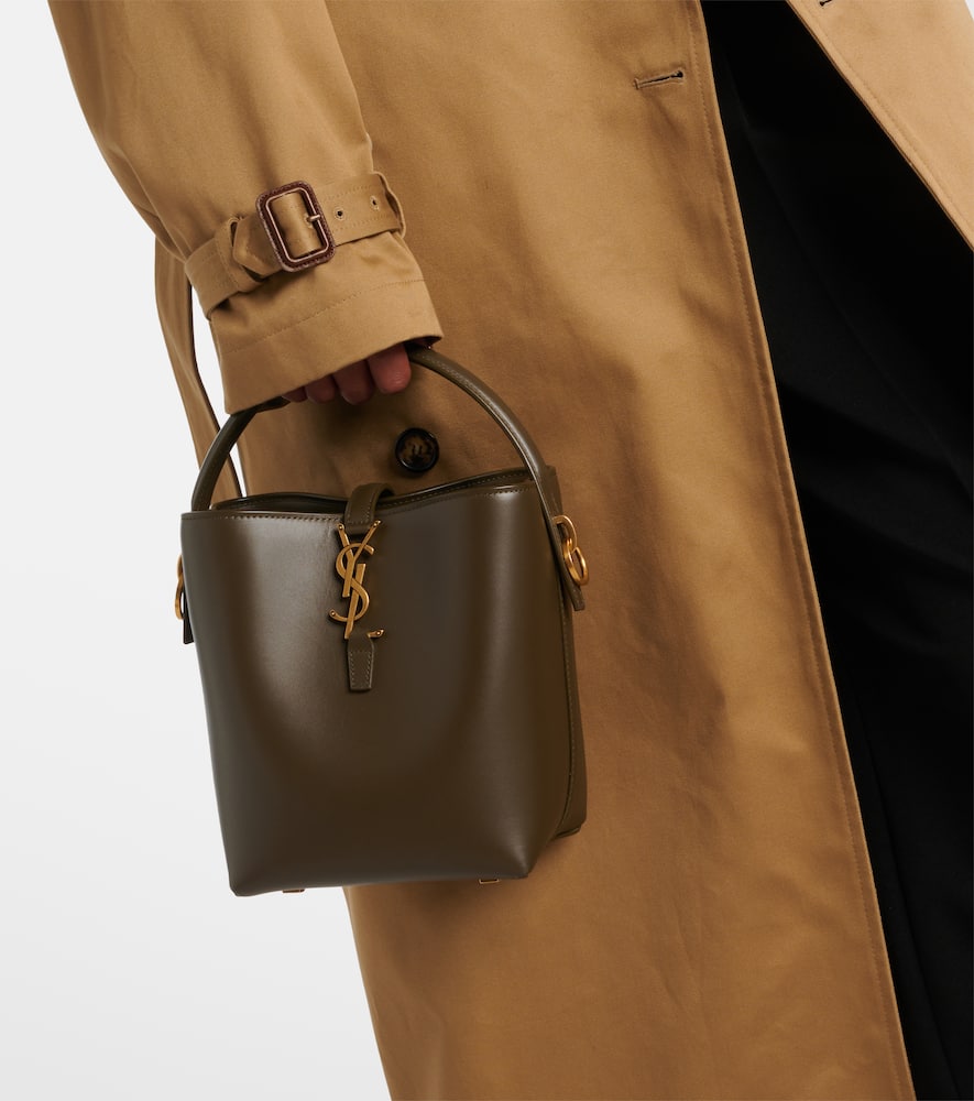 Saint Laurent Le 37 Leather Bucket Bag In Deep Musk