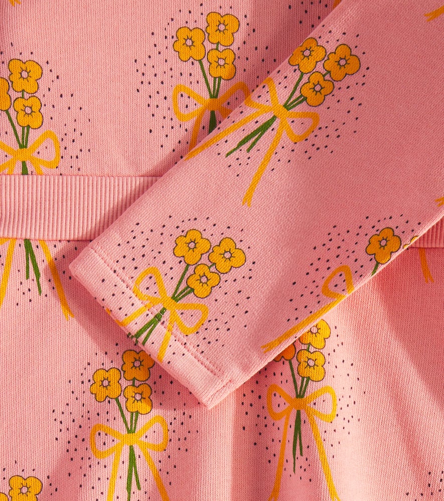 Mini Rodini Winter Flowers Cotton Dress In Pink