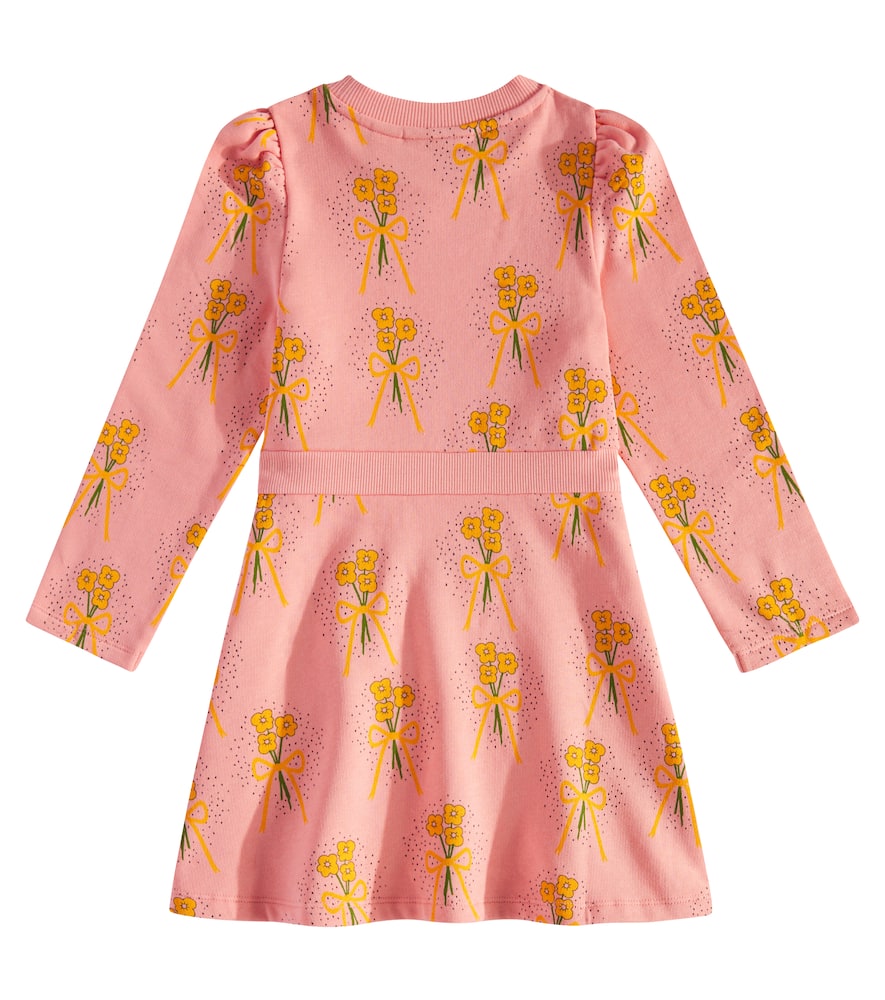 Mini Rodini Winter Flowers Cotton Dress In Pink
