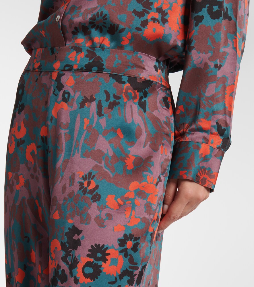  Asceno Asceno Printed Silk Charmeuse Straight Pants 